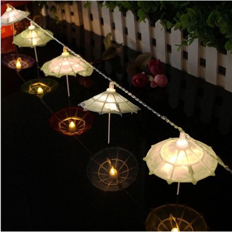 037189 Light chain Guirlande de 10 parapluies LED avec batteries extérieures 210cm (1/5)