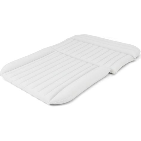 Colchón hinchable para coche camping 190 x 130 x 15 cm confort óptimo diseño de doble cara en PVC blanco 200012674