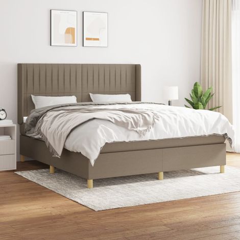 Boxspringbett mit Matratze Taupe 180x200 cm Stoff vidaXL (1/5)