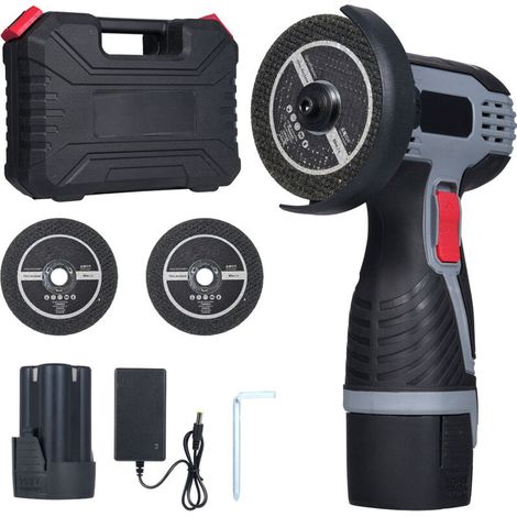 Meuleuse D'Angle Sans Fil 19500RPM 16.8V Professional Disqueuse Sans Fil avec 1 batterie 1500mAh, 2 Disques à Tronçonner , Meuleuse d'angle pour Couper, Polir et Ponce