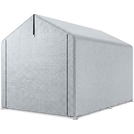 Abri de Jardin Exterieur Outils Bicyclettes Acier Galvanise Porte Enroulable Gris 2x2m