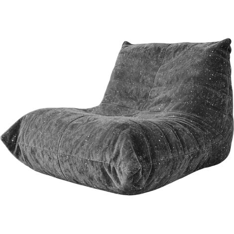 Poltrona sacco relax da interno grigia in flanella 100x90x80 cm MODENUIT (1/5)