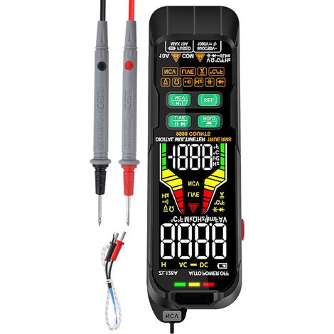 Multimètre numérique pro testeur courant alternatif continu tension true RMS capacité thermomètre multifonction (1/4)
