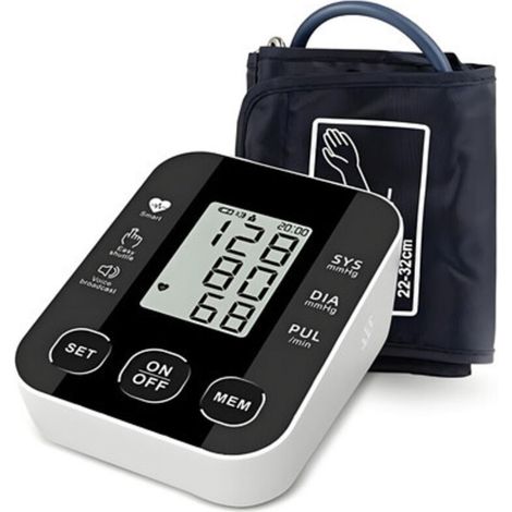 Tensiomètre de bras à domicile, brassard de taille 8,7-12,6 mmHg, grand écran, entièrement automatique et intelligent.