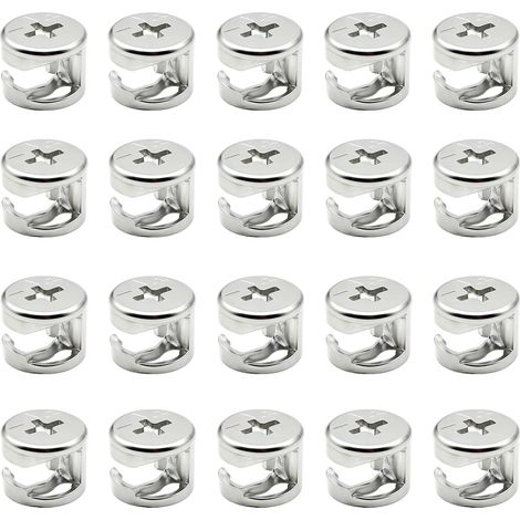 20PCS Connecteurs Meubles en Alliage de Zinc Ecrous Excentriques Meubles 15x12mm Robustes et Anticorrosion, Verrouillage à Came Meubles Facile pour Armoires, Tiroirs, Commodes et Penderies (1/5)