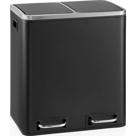 Abfallsammler / Mülltrennsystem Clean 9 - 30L (2x15L) Stahl schwarz hjh OFFICE