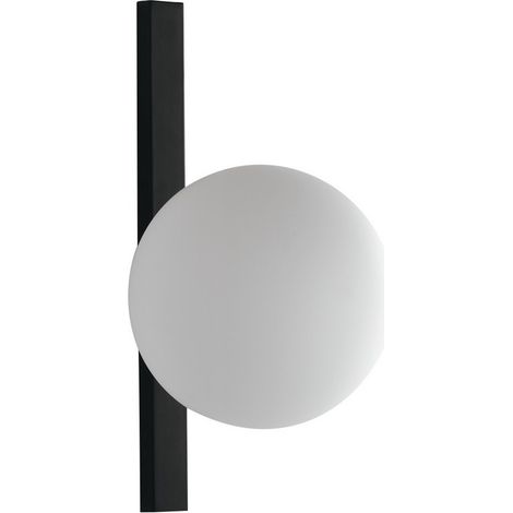 Fan Europe Enoire - Lámpara de pared Globe, negro, ópalo, E14