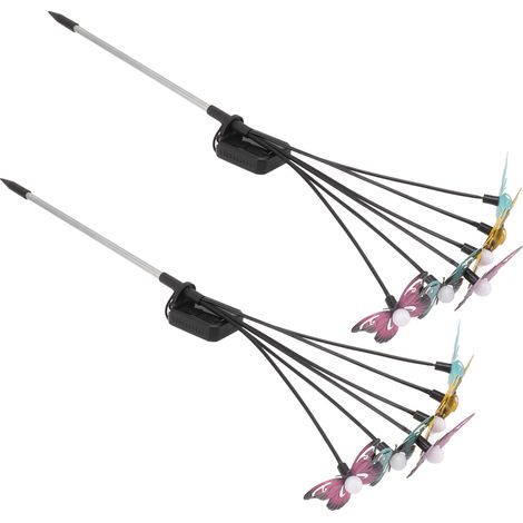 Lot de 2 lampes solaires à piquer pour jardin, aménagement paysager extérieur, étanches IP65 (1/5)