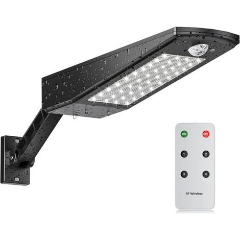 TuseRxln Solar-Außenleuchte, 48 LEDs, 3000 lm, IP65 wasserdichter Außenfluter, 180°-Solar-Außenleuchte mit Bewegungsmelder