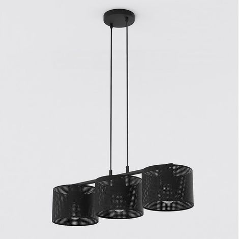 Lampada a sospensione LUX in acciaio nero opaco