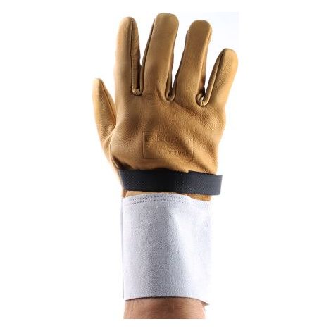 Facom – Gants d'électricien taille 9 (L) – Cuir jaune sans revêtement – Norme EPI pour travaux électriques – Lot de 2 gants (1/4)