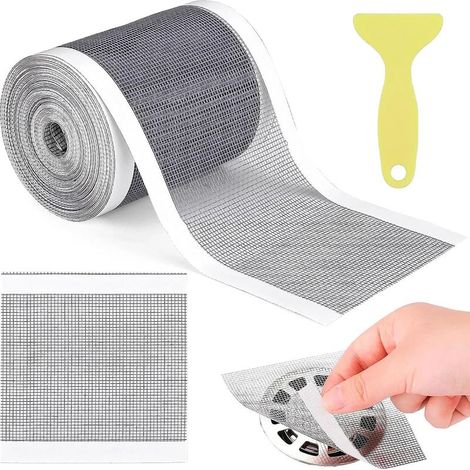 Filtre de vidange de douche en PVC avec spatule en plastique jetable 100 mm x 10 m pour baignoire balcon (1/5)