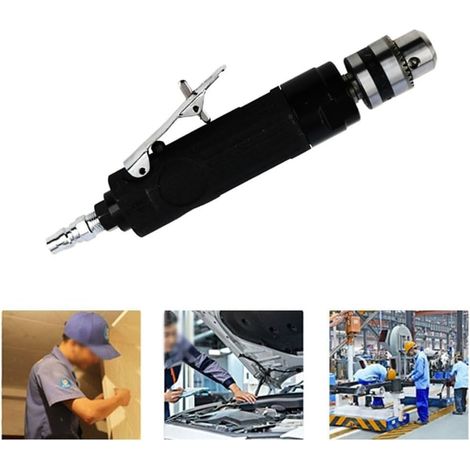 CCYKXA Perceuse pneumatique droite 3/8" Outil à air 2500 tr/min Métal Plastique Filetage Réglable Autobloquant Mandrin avec Filtre à Air pour Usage Industriel