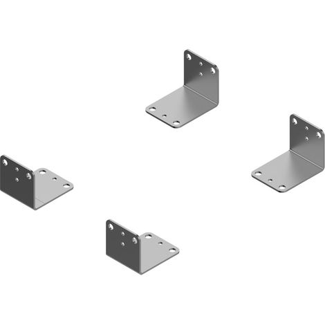 Set d'équerres de fixation de base R.387490 - Jeu d'équerres pour fixer les guides à la base du meuble (1/3)
