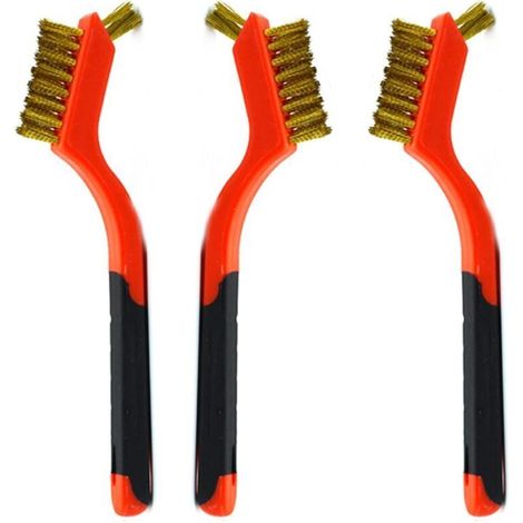 Ensemble de 3 petites brosses de nettoyage en fil de laiton pour éliminer la rouille des trous