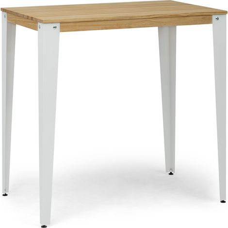 Mesa Lunds Alta 70x110x110cm Negra en madera maciza de pino acabado natural estilo nórdico Industrial Box Furniture (1/5)