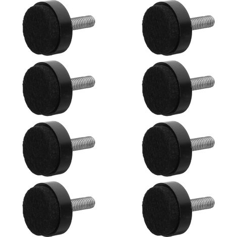 Lot de 8 protections meubles en feutre noir, vis filetée M6 pour pieds (1/5)