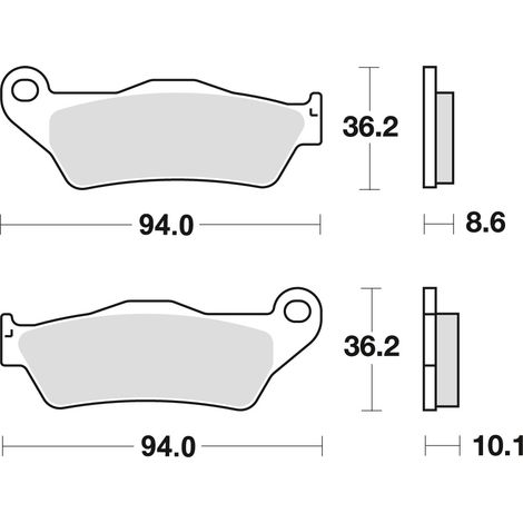 Plaquettes de frein TRW ZF KH363 Sinter Street pour BMW R1100GS/R/RT/S 99-05, R1150GS/ADV/R/RS/RT 99-06, K1200GT/R/S 05-09, R1200C 98-05, R1200GS/ADV/R/S 04-12, K1300R 09-15 (arrière)