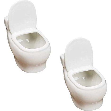 2 lot blanc céramique toilettes pot de fleurs Bonsai pot de fleurs Succulent jardinière Perfect cadeaux pour femme Mom (1/5)