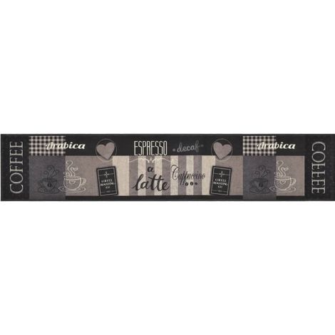 Maison Exclusive - Küchenteppich Waschbar Coffee Schwarz 60x300 c