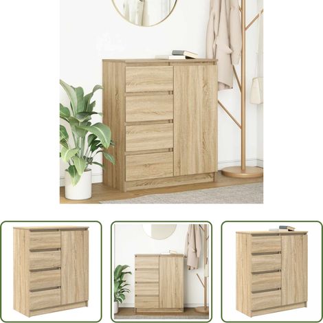 Schubladen - Sideboard mit Schubladen Sonoma-Eiche 71x35x84 cm Holzwerkstoff (1/5)