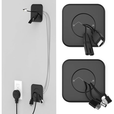 Passe Câble Mural TV Encastré Ø76 mm avec Scie – Lot de 2, Noir Scie incluse, cache HDMI et alimentation, installation discrète, mur propre sans fils