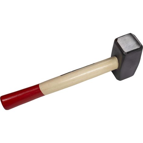 Schlosserhammer, 1000g Fäustel mit Holzgriff, Stahl Kopf (1/5)