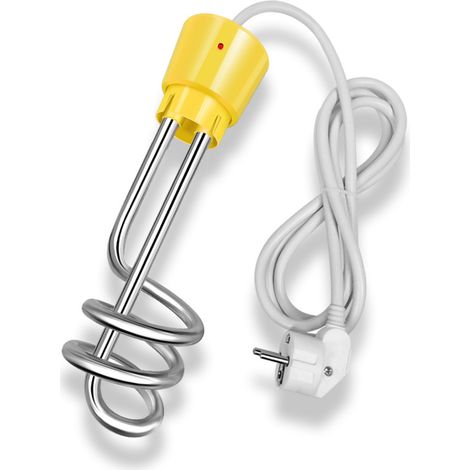 Chauffe-eau électrique 3000W avec tension d'immersion, chauffe-eau de piscine, chauffe-eau portable, adapté aux bassins, seaux,Pas de mise hors tension automatique(jaune) (1/2)