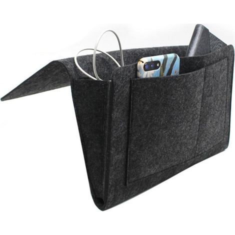 Organisateur De Lit - Sac De Rangement En Feutre Pour Télécommande Et Smartphone - Pour Lit Ou Canapé - 1 Pièce (1/5)
