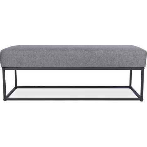 Banquette Clarisse tissu gris foncé pieds noirs (1/2)