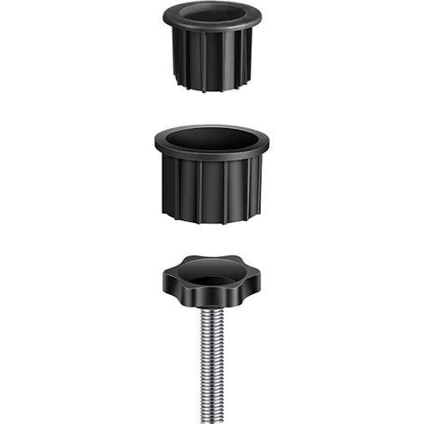 Kit de fixation pour parasol Shepherd Hardware 3030 (vis incluses) - Kit de montage pour parasol de jardin, caches antirouille, vis pour mât de parasol de table de terrasse (1/4)