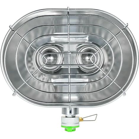 BRS Réchaud à gaz portable de camping et de pêche fonctionnant au propane et au butane, à double brûleur, avec chauffage infrarouge. (1/4)