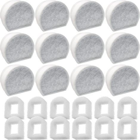 Cyslmuk - 24 Pack Foam Pre-Filter and Carbon Filter - Compatible with PetSafe Drinkwell INOX 360, Avalon, Pagoda, Seascape, Sedona Fountains - Efficient Filtration (1/5)
