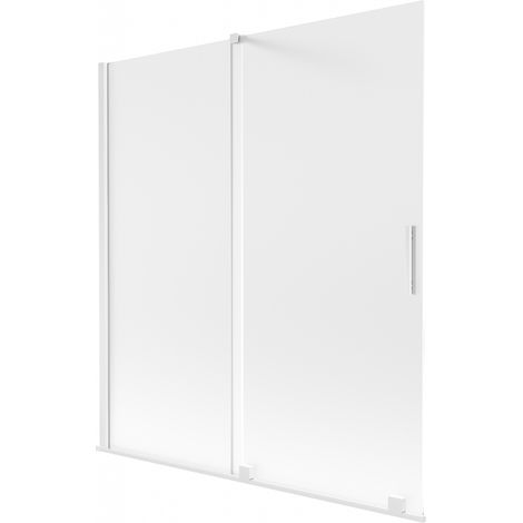 Mexen Velar Duschwand, 2-flügelig, verschiebbar, 150 x 150 cm, matt, weiß - 896-150-000-31-20 (1/2)