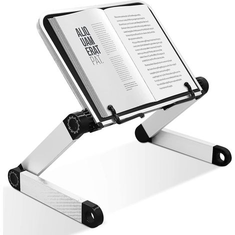 Verstellbarer Buch-/Laptopständer mit Buchablage und ergonomischen Büroklammern (1/5)