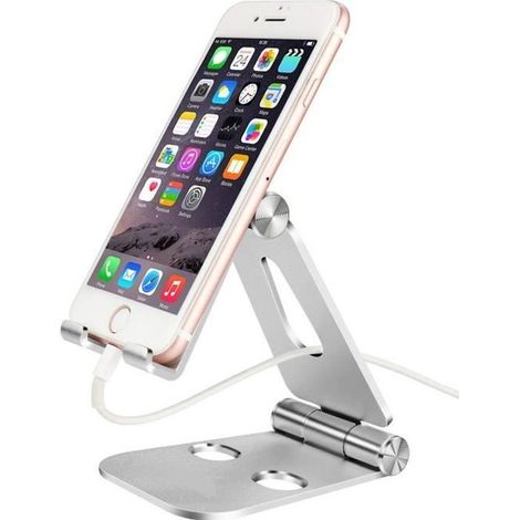 Support Téléphone, Support Tablette, Support Dock pour téléphone Portable, d\'autres Smartphones Aluminium - Argent (1/4)