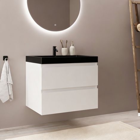 LOMAZOO meuble de salle de bain Monaco blanc brillant - 60 cm - (1/5)