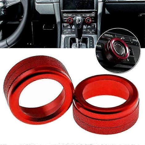 Cache-boutons de volume rouges (2 pièces) - Accessoires pour Porsche 911, Cayenne, Macan 718, intérieur pratique (1/5)