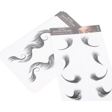9 feuilles d'autocollants de tatouage pour cheveux de femme, imperméables et tendance, pour frange et contour des cheveux (1/5)