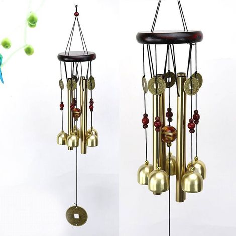 Cloche en bois en métal carillons éoliens tenture murale pendentifs décoratifs pour porte balcon G 19A (1/5)