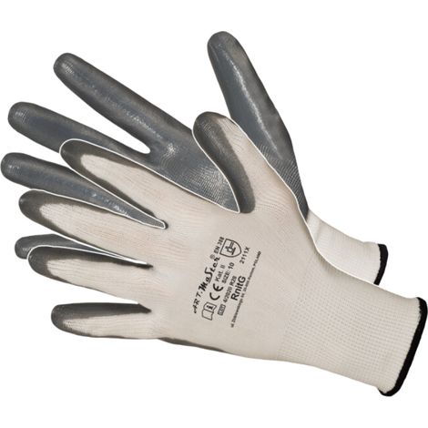 Gants de jardinage en nitrile gris taille S/7 (1 paire)