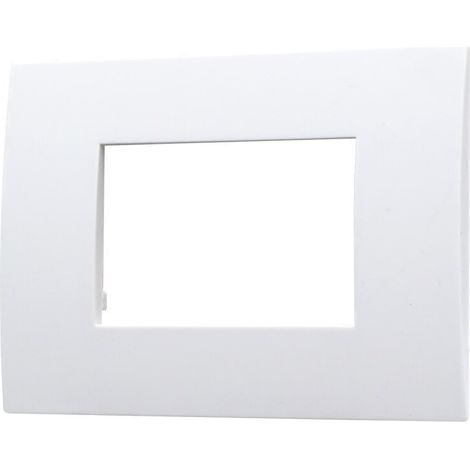 Ettroit VA83301 Placca serie Venus, 3 moduli, plastica, bianca, compatibile con serie Vimar Arkè