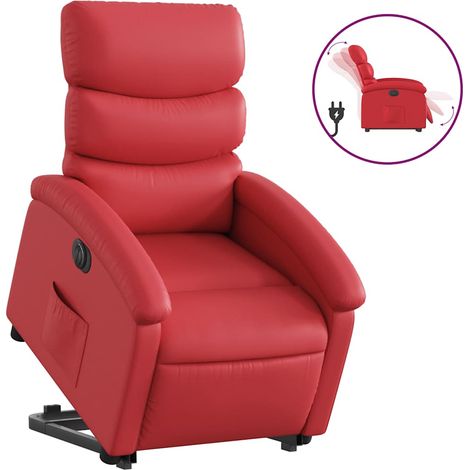 Maison Exclusive - Poltrona Alzapersona Reclinabile Elettrica Rossa in Similpelle