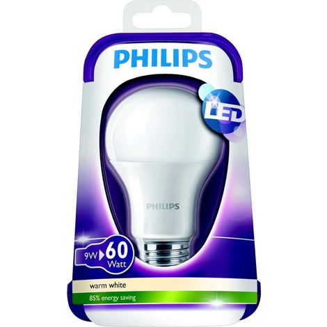 Philips Lighting Lampadina LED Luce Bianca Naturale Calda, E27, 8 W Equivalenti a 60 W, 2700K, Sintetico [Classe di efficienza energetica A+] (1/5)