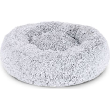 Hundebett rund Hundekissen Hundesofa Donut 40cm Durchmesser, hellgrau