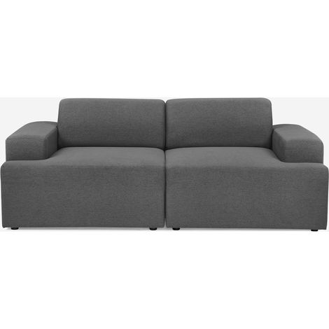 Sofá de 2 plazas de tela de diseño moderno 202x100x76 cm Acamar - Gris Oscuro