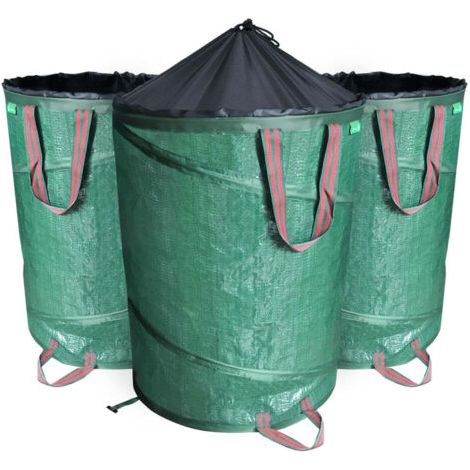 Bolsa de jardín de 272 l, juego de 3 bolsas XXL