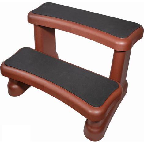 Escalier 2 marches pour spa couleur Marron (1/5)