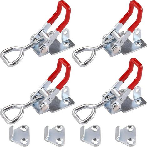 Lot de 4 fermetures à cliquet en acier inoxydable pour mur de bord, fermeture de caisse, tendeur de levier de genou, fermeture à levier, (1/5)