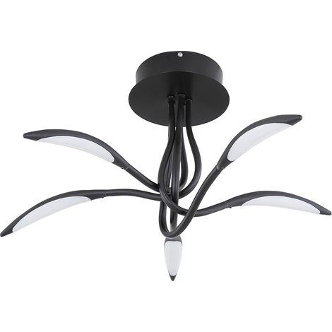 Plafoniera moderna camera da letto nera lampada da soffitto grandi lampade soggiorno soffitto, curvo, 1x LED 25W 940Lm bianco caldo, DxH 68x33 cm (1/5)